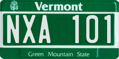 VT license plate NXA101