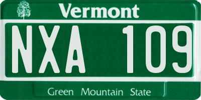 VT license plate NXA109