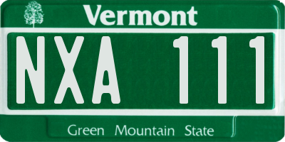 VT license plate NXA111