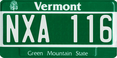 VT license plate NXA116