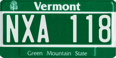 VT license plate NXA118