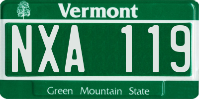 VT license plate NXA119