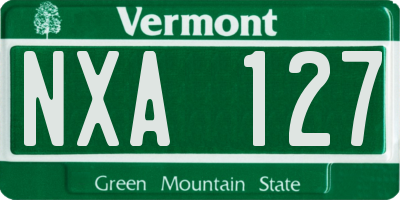 VT license plate NXA127