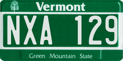 VT license plate NXA129