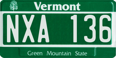 VT license plate NXA136