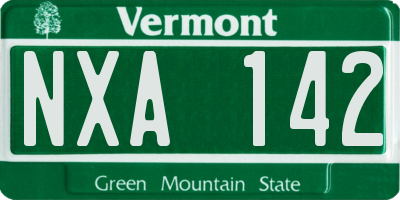 VT license plate NXA142