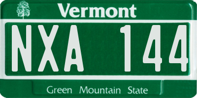 VT license plate NXA144
