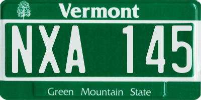 VT license plate NXA145