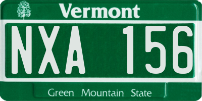 VT license plate NXA156