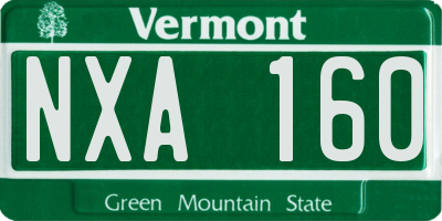 VT license plate NXA160