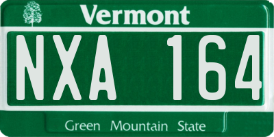VT license plate NXA164