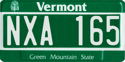 VT license plate NXA165