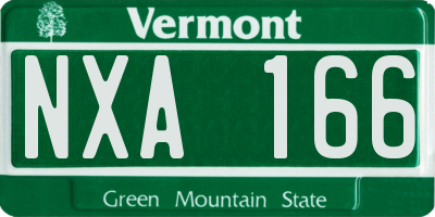 VT license plate NXA166