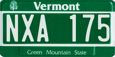 VT license plate NXA175