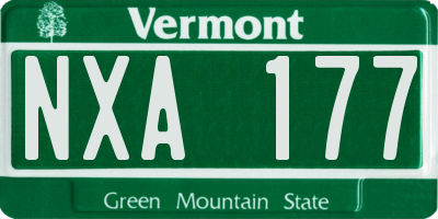 VT license plate NXA177