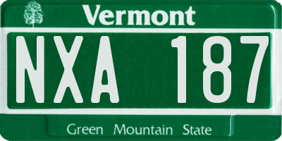 VT license plate NXA187