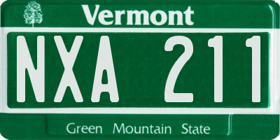 VT license plate NXA211