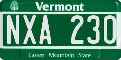 VT license plate NXA230