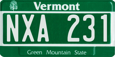 VT license plate NXA231