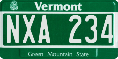 VT license plate NXA234