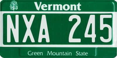 VT license plate NXA245
