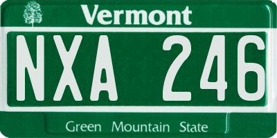 VT license plate NXA246