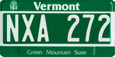 VT license plate NXA272
