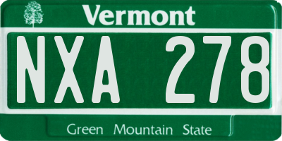 VT license plate NXA278