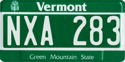 VT license plate NXA283
