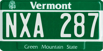 VT license plate NXA287