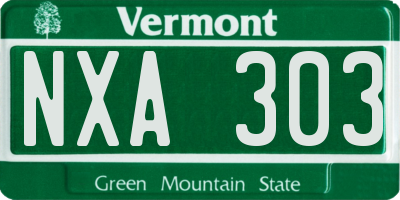 VT license plate NXA303