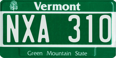 VT license plate NXA310