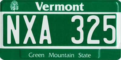 VT license plate NXA325