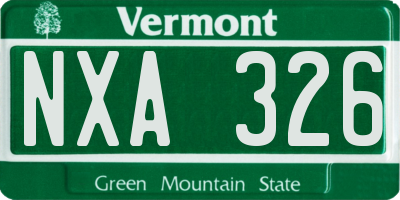 VT license plate NXA326