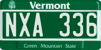 VT license plate NXA336