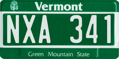 VT license plate NXA341