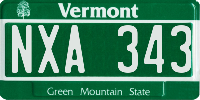 VT license plate NXA343