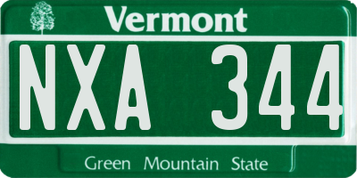 VT license plate NXA344