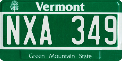VT license plate NXA349