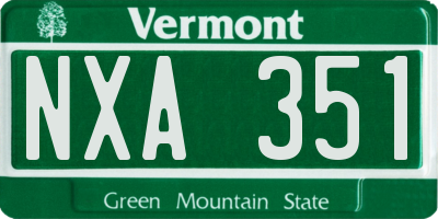 VT license plate NXA351
