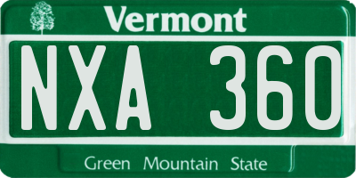 VT license plate NXA360
