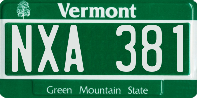 VT license plate NXA381