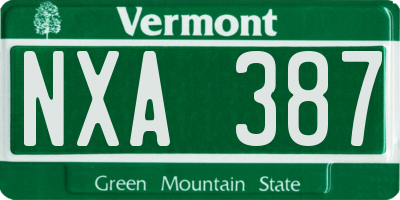 VT license plate NXA387