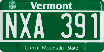 VT license plate NXA391