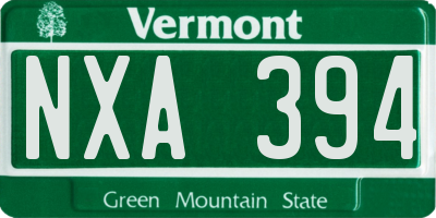 VT license plate NXA394