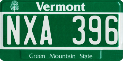VT license plate NXA396