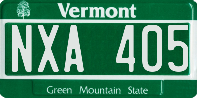 VT license plate NXA405