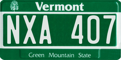VT license plate NXA407