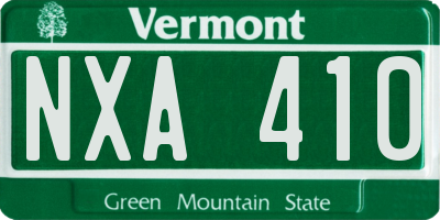 VT license plate NXA410