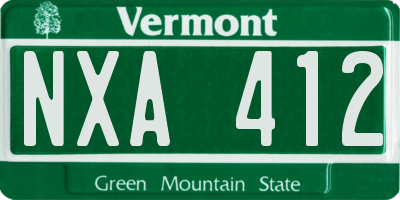 VT license plate NXA412